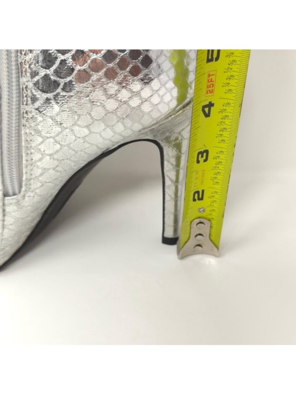 INC Jelpp Silver Snake Tall Knee High Stiletto Boots Size 8.5M - Picture 7 of 10